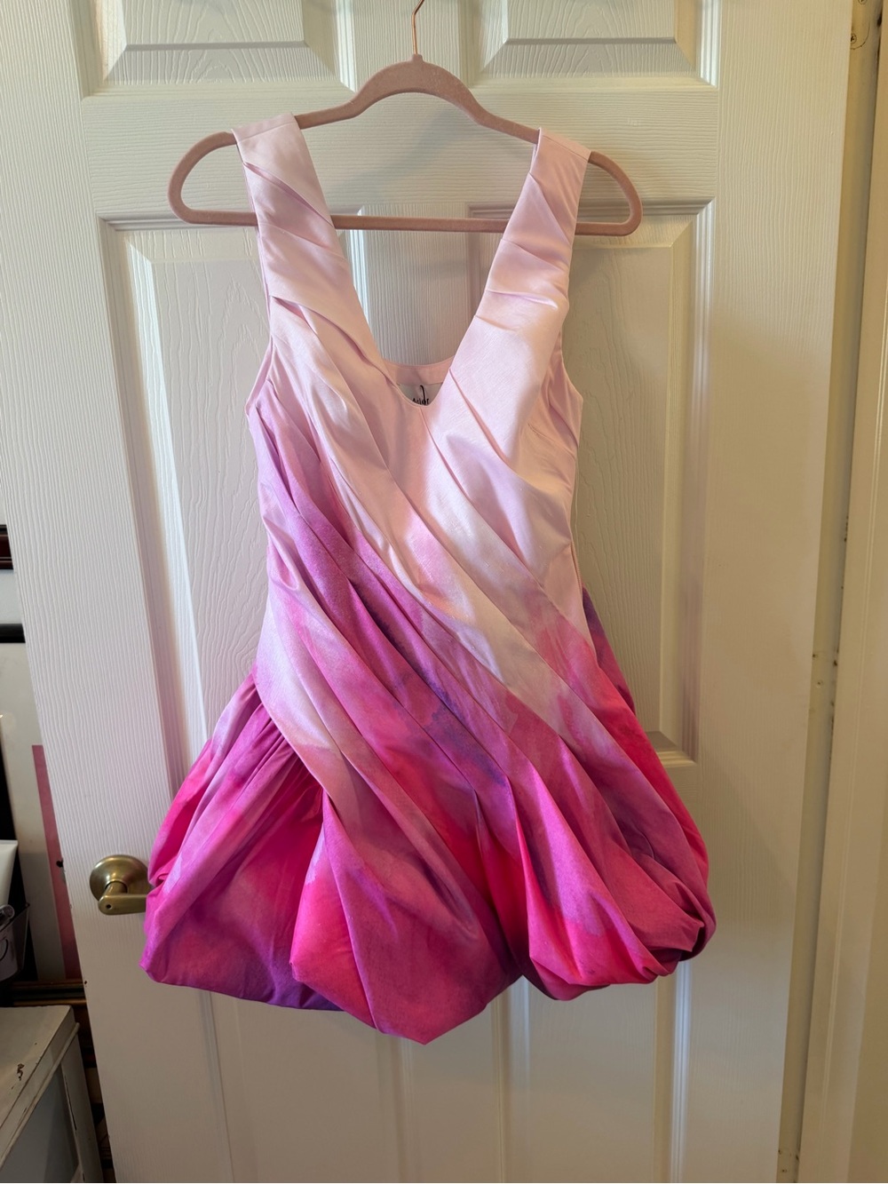 Acler Pink to Fuchsia Ombre Pleated Mini Dress